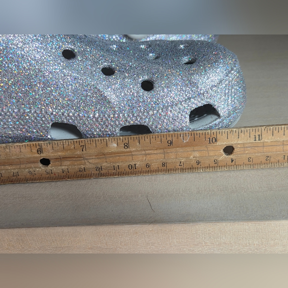 Crocs Baya Festival Silver Glitter Clog Women Sz 11 (Jibbitz NOT Included) - Picture 12 of 12